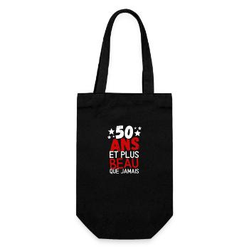 50 ans et plus beau que jamas - Sac à bouteille - noir - Devant