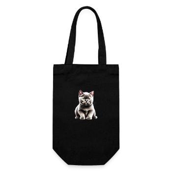Britisch Kurzhaarkatze Kater Katzenbaby Katzen - Geschenkbeutel für Flaschen - Schwarz - Vorne