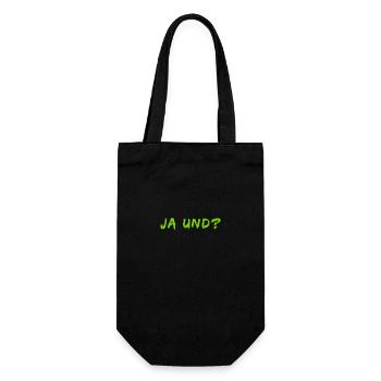 Ja und? - Geschenkbeutel für Flaschen - Schwarz - Vorne