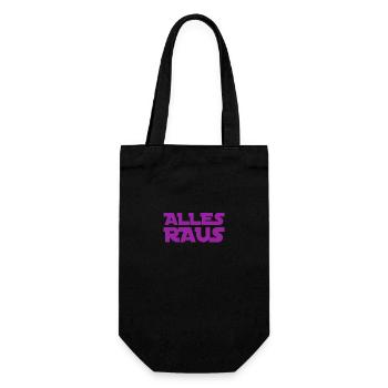 alles raus - Geschenkbeutel für Flaschen - Schwarz - Vorne