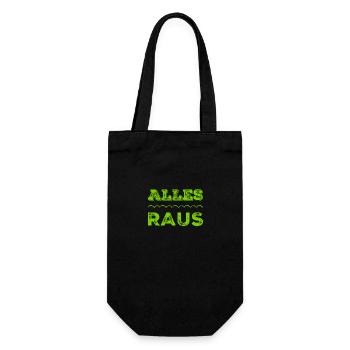 alle müssen raus - Geschenkbeutel für Flaschen - Schwarz - Vorne