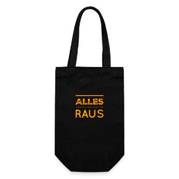 raus mit euch - Geschenkbeutel für Flaschen - Schwarz - Vorne