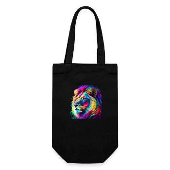 Lion Portrait - Gift Bag for Bottles - black - Front