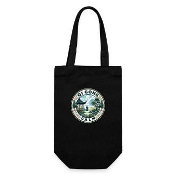 "Ruhiges Qi Gong" - Ruhige Gartengestaltung - Geschenkbeutel für Flaschen - Schwarz - Vorne