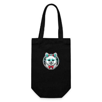Illustration de Noël poméranien - Sac à bouteille - noir - Devant
