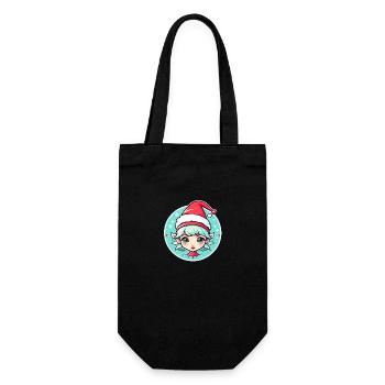 Elf Christmas Illustration - Gift Bag for Bottles - black - Front