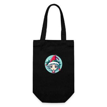 Elf Christmas Illustration - Gift Bag for Bottles - black - Front