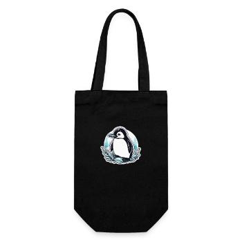 Pinguin Weihnachten Illustration - Geschenkbeutel für Flaschen - Schwarz - Vorne