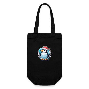 Pinguin Weihnachten Illustration - Geschenkbeutel für Flaschen - Schwarz - Vorne