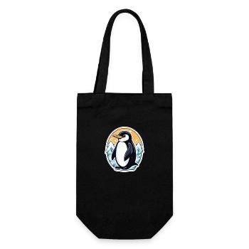 Pinguin Weihnachten Illustration - Geschenkbeutel für Flaschen - Schwarz - Vorne