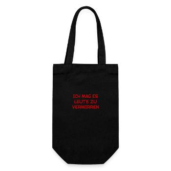 ich mag es Leute zu verwirren - Geschenkbeutel für Flaschen - Schwarz - Vorne