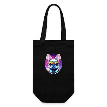 French Bulldog Dog Illustration - Gift Bag for Bottles - black - Front