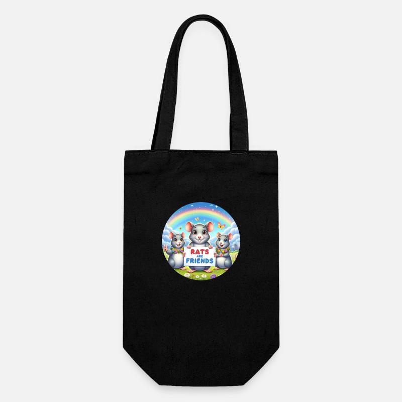 Rats are friends - Gift Bag for Bottles - black