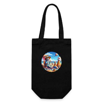 Rats sur la plage - Sac à bouteille - noir - Devant