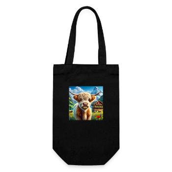 Highland cow with majestic horns - Geschenkbeutel für Flaschen - Schwarz - Vorne