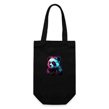Panda-Hipster - Geschenkbeutel für Flaschen - Schwarz - Vorne