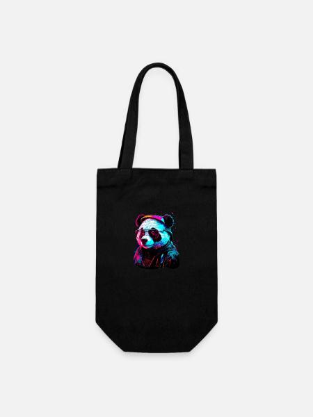 Panda-Hipster - Gavepose til flasker - sort