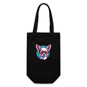 Chihuahua Dog Drawing - Gift Bag for Bottles - black - Front