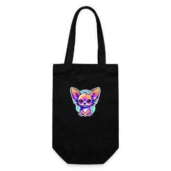Chihuahua Dog Drawing - Gift Bag for Bottles - black - Front