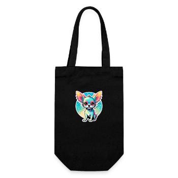 Chihuahua Hund Zeichnung - Geschenkbeutel für Flaschen - Schwarz - Vorne