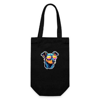 Doberman Dog Drawing - Gift Bag for Bottles - black - Front