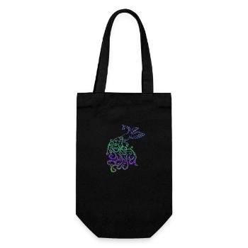 Peacock Tribal Rainbow Elegant Gift Bird Fun - Gift Bag for Bottles - black - Front