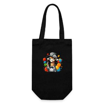 Girafe avec chapeau - Sac à bouteille - noir - Devant