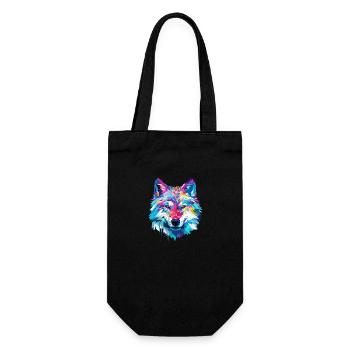 Wolf Animal Freedom World Wildlife Wonder Abstract - Gift Bag for Bottles - black - Front