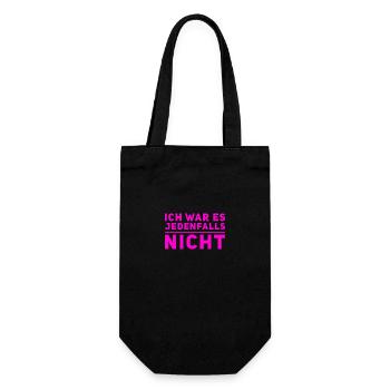 ich bin unschudig - Geschenkbeutel für Flaschen - Schwarz - Vorne