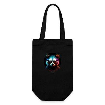 Hipster raccoon - Gift Bag for Bottles - black - Front