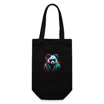 Cyberpunk panda - Gift Bag for Bottles - black - Front