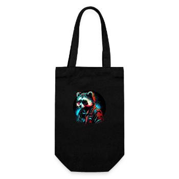 Cyber raccoon - Gift Bag for Bottles - black - Front