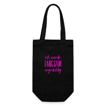 ich werde ungeduldig - Geschenkbeutel für Flaschen - Schwarz - Vorne