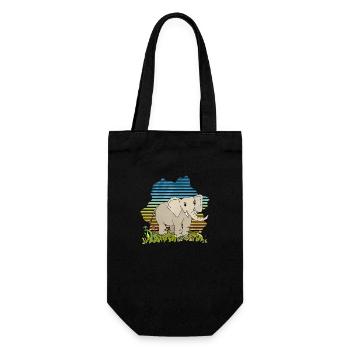 Elefant - Geschenkbeutel für Flaschen - Schwarz - Vorne