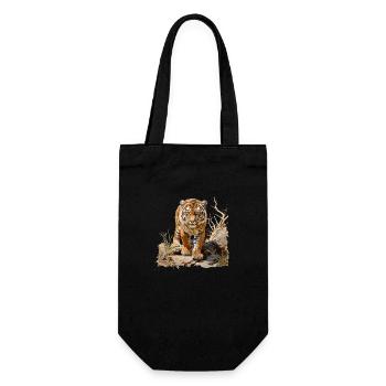 The striped pattern makes a tiger famous - Gift Bag for Bottles - black - Front