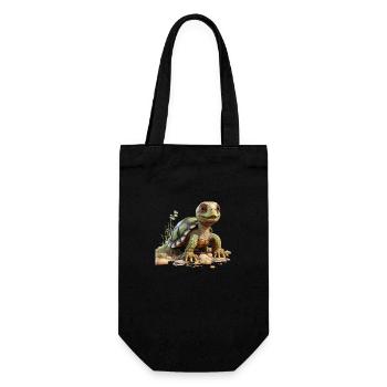 Funny little tortoise - Gift Bag for Bottles - black - Front