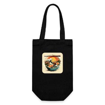 Ramen Welle - Geschenkbeutel für Flaschen - Schwarz - Vorne
