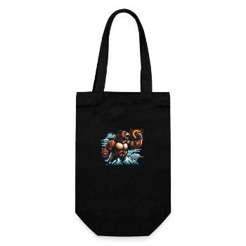 Ours musclé - Sac à bouteille - noir - Devant