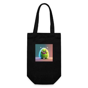 Happy Halloween cute monster tongue out scary fun - Gift Bag for Bottles - black - Front
