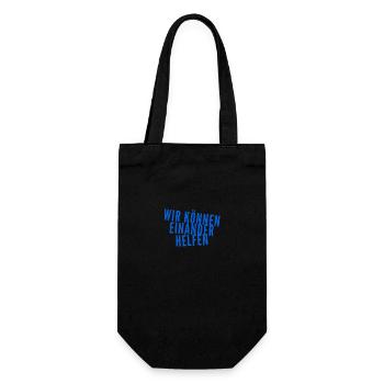 gegenseitige Hilfe - Geschenkbeutel für Flaschen - Schwarz - Vorne