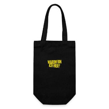 weshalb bin ich hier? - Geschenkbeutel für Flaschen - Schwarz - Vorne