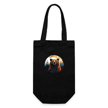 Grizzly bear - Gift Bag for Bottles - black - Front
