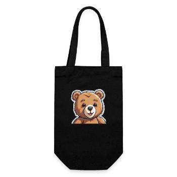 Ours en peluche joyeux - Sac à bouteille - noir - Devant