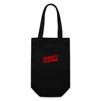 ich steh auf Gesichtsfasching - Geschenkbeutel für Flaschen - Schwarz - Vorne