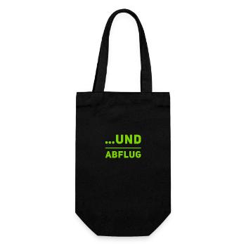 und Abflug - Geschenkbeutel für Flaschen - Schwarz - Vorne