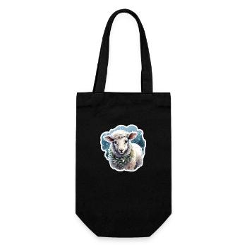 Lamb in the snow - Gift Bag for Bottles - black - Front