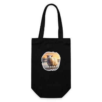 Moutons dans le paysage d’hiver - Sac à bouteille - noir - Devant