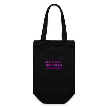 carpe diem - Geschenkbeutel für Flaschen - Schwarz - Vorne