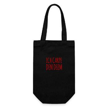 ich carpe den diem - Geschenkbeutel für Flaschen - Schwarz - Vorne