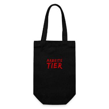 ich arbeite viel - Geschenkbeutel für Flaschen - Schwarz - Vorne